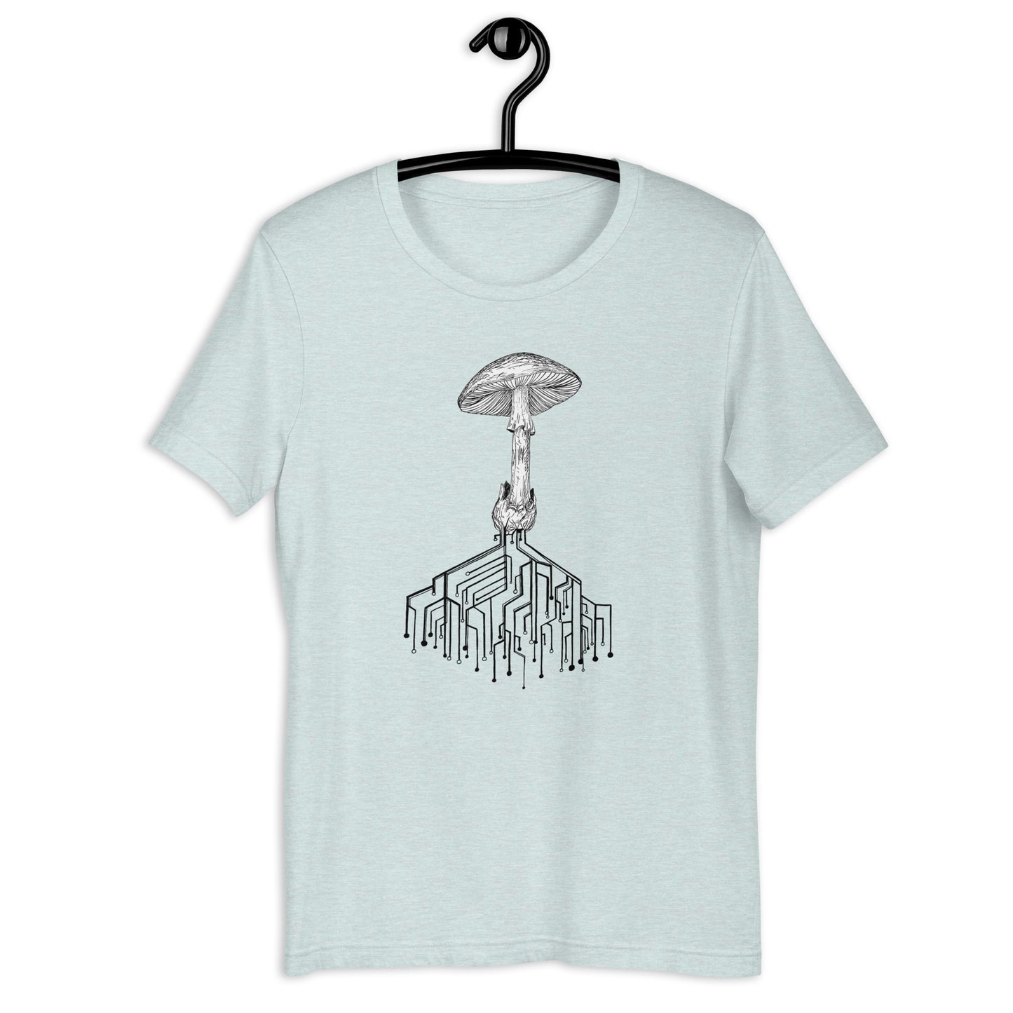 T-shirt: Amanita with circuit board traces