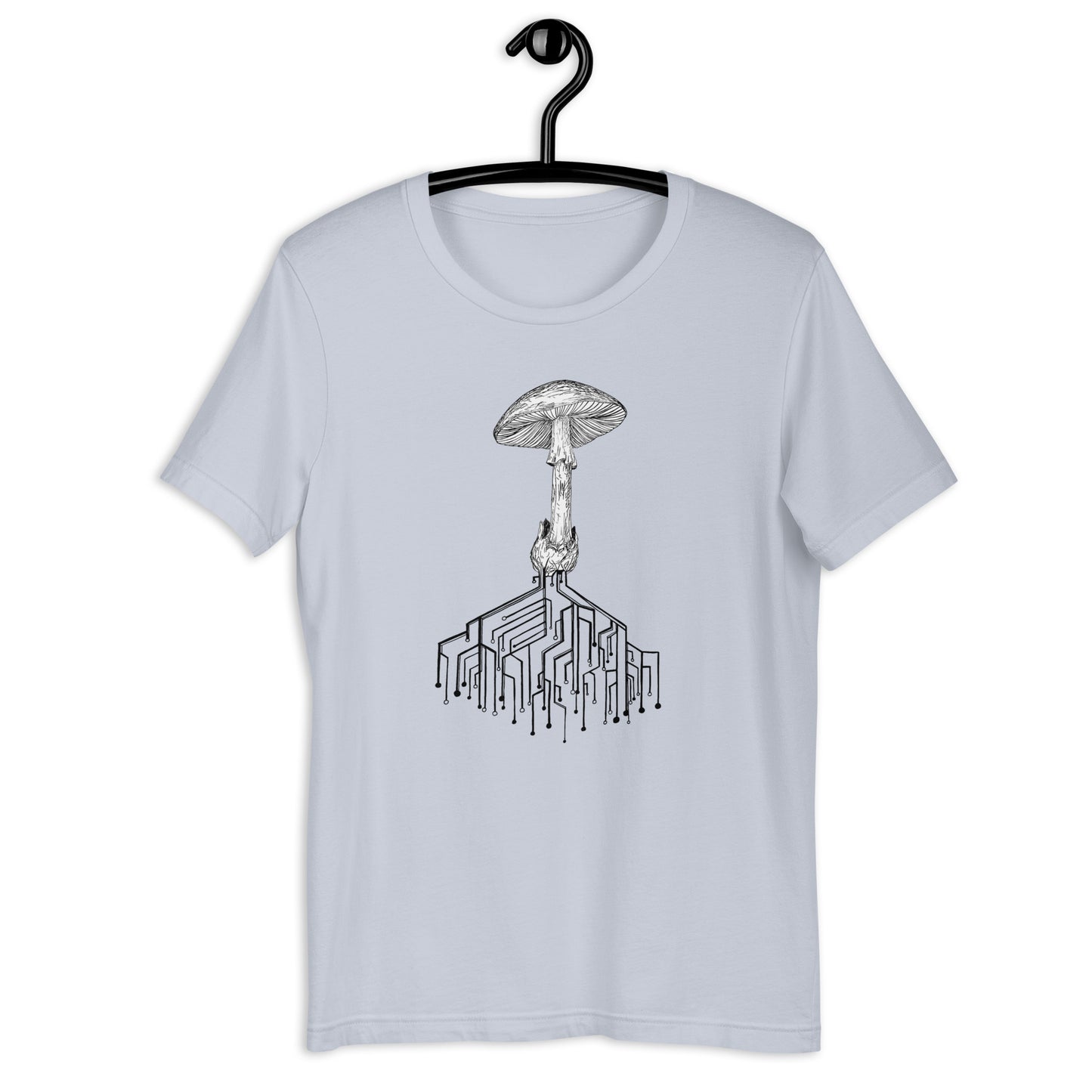 T-shirt: Amanita with circuit board traces