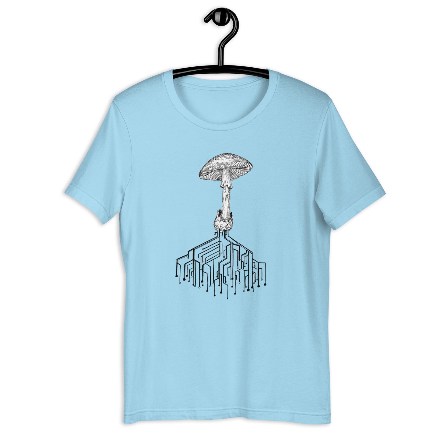 T-shirt: Amanita with circuit board traces
