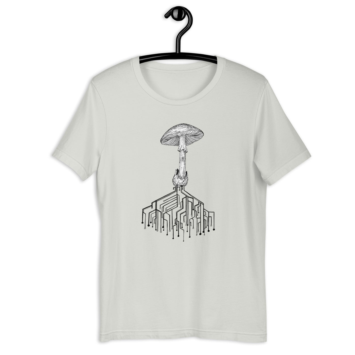 T-shirt: Amanita with circuit board traces