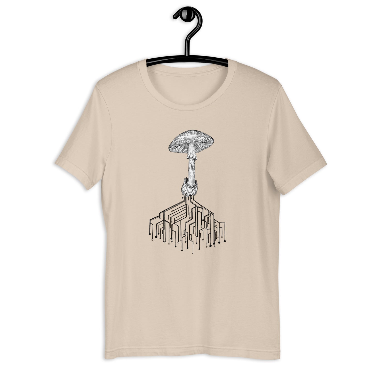 T-shirt: Amanita with circuit board traces