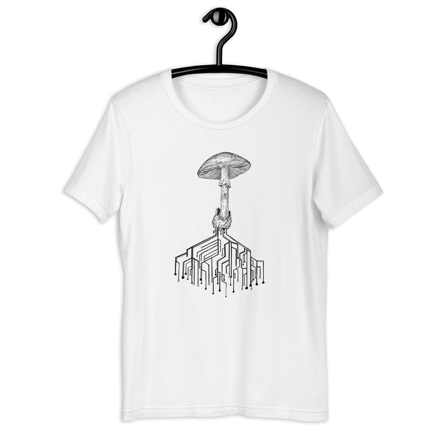 T-shirt: Amanita with circuit board traces