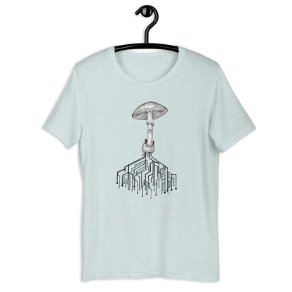 T-shirt: Amanita with circuit board traces